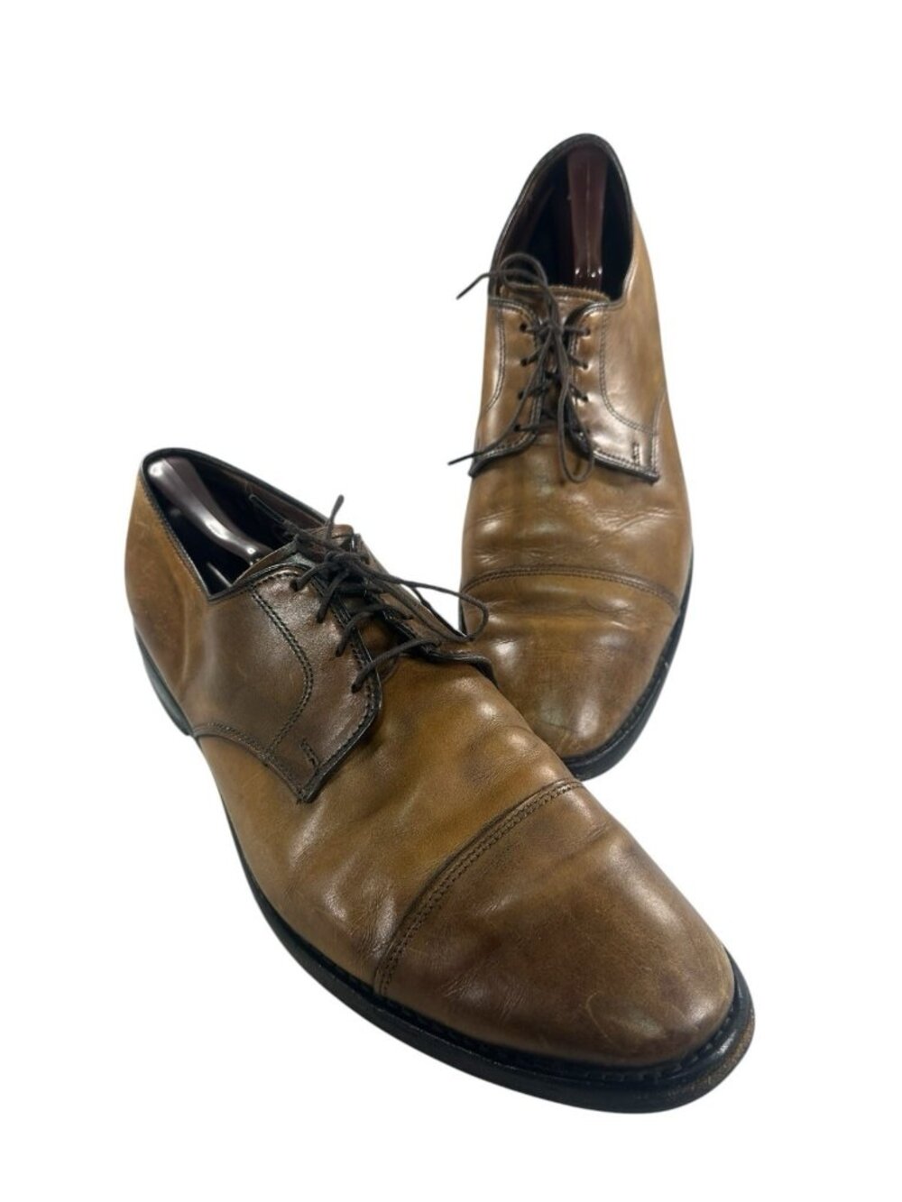 Allen Edmonds Lexington Vintage Mens Sz.13 B Brown Cap Toe Leather Dress Oxfords